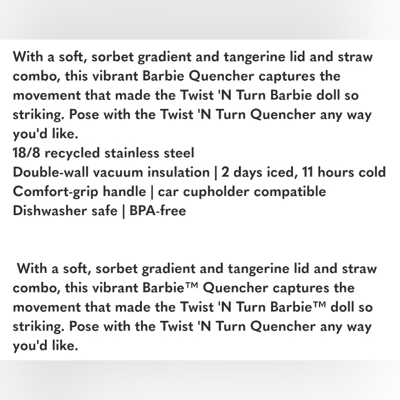🔹️Stanley 🔹️X Barbie™ ’60s Twist ’N Turn Quencher 40 Oz - Picture 8 of 8